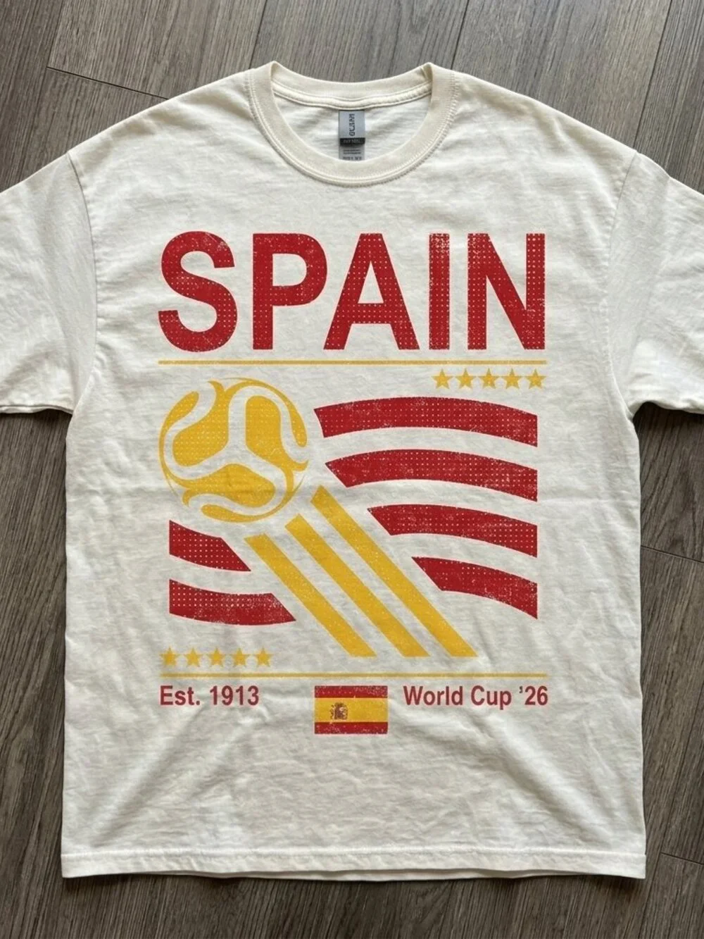 Vintage Spain Soccer Shirt, 90s Flag Spain Jersey World soccer white off